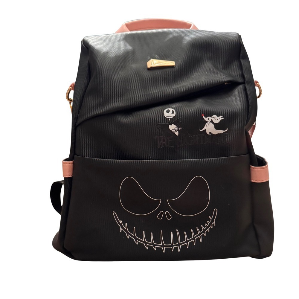 Nightmare Before Christmas Jack Skellington Zero‎ Backpack Purse Bag Black Goth